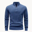 Men's Quarter Zip Knit Sweater Honeycomb Texture
