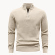 Men's Quarter Zip Knit Sweater Honeycomb Texture