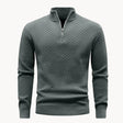 Men's Quarter Zip Knit Sweater Honeycomb Texture