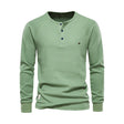 Men's Waffle-Knit Henley Long Sleeve Shirt