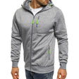 Men's Zip-Up Hoodie Contrast Zipper Details