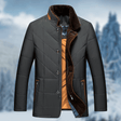 Men's Quilted Winter Jacket Faux Fur Collar