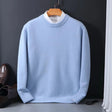 Men's Knit Sweater Mock Neck Layered Collar