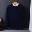 Men's Knit Sweater Mock Neck Layered Collar