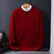 Men's Knit Sweater Mock Neck Layered Collar
