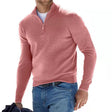 Men's Quarter Zip Sweater Ribbed Collar