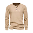Men's Waffle-Knit Henley Long Sleeve Shirt