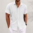Classic Linen Short-Sleeve Shirt Men