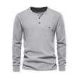 Men's Waffle-Knit Henley Long Sleeve Shirt