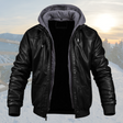 Raymond | Rugged Hooded Leather Moto Jacket