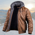 Raymond | Rugged Hooded Leather Moto Jacket
