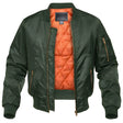 Men's Quilted Bomber Jacket Ribbed Trim