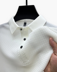 Men's Basketweave Knit Polo Shirt Short Sleeve