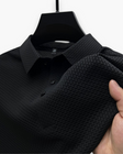 Men's Basketweave Knit Polo Shirt Short Sleeve