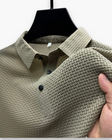 Men's Basketweave Knit Polo Shirt Short Sleeve