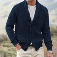 Men's Shawl Collar Cardigan Sweater Ribbed Knit
