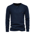 Men's Waffle-Knit Henley Long Sleeve Shirt