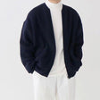 Men's Ribbed Knit Bomber Cardigan Zip Front