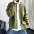Men's Wool Blend Cardigan Round Neck