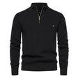 Men's Quarter Zip Sweater Ribbed Knit
