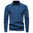 Men's Quarter Zip Knit Sweater Ribbed Contrast Collar