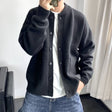 Men's Wool Blend Cardigan Round Neck