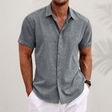 Classic Linen Short-Sleeve Shirt Men