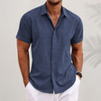 Classic Linen Short-Sleeve Shirt Men