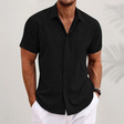 Classic Linen Short-Sleeve Shirt Men