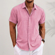 Classic Linen Short-Sleeve Shirt Men