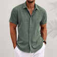 Classic Linen Short-Sleeve Shirt Men
