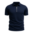 Men's Zip Collar Polo Shirt Short Sleeve