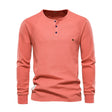 Men's Waffle-Knit Henley Long Sleeve Shirt