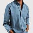 Men's Linen Shirt Long Sleeve Chest Pocket
