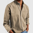 Men's Linen Shirt Long Sleeve Chest Pocket