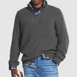 Men's Quarter Zip Sweater Ribbed Knit