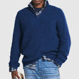 Men's Quarter Zip Sweater Ribbed Knit