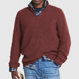 Men's Quarter Zip Sweater Ribbed Knit