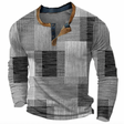 Men's Henley Sweater Patchwork