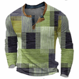 Men's Henley Sweater Patchwork