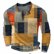 Men's Henley Sweater Patchwork