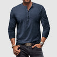 Men's Cotton Henley Shirt Long Sleeve