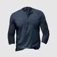 Men's Cotton Henley Shirt Long Sleeve