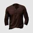 Men's Cotton Henley Shirt Long Sleeve