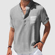 Men's Linen Henley Shirt Short Sleeve