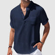 Men's Linen Henley Shirt Short Sleeve