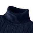 Men's Cable Knit Turtleneck Sweater Slim Fit