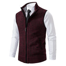 Men's Fine-Knit Sweater Vest with Zip Closure