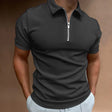 Men's Zip Collar Polo Shirt Short Sleeve
