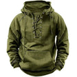 Men's Lace-Up Hoodie Vintage Rugged